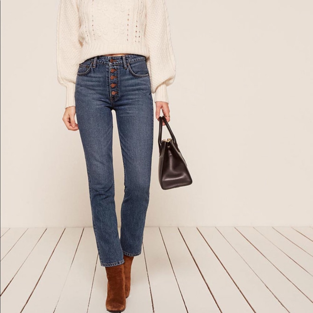 Reformation Winona jeans w button fly, Kodak wash
